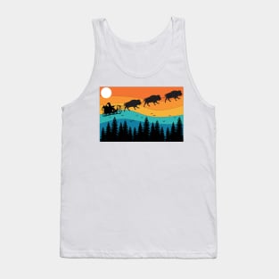 Retro Christmas National Park Bison Buffalo Xmas Christmas Tank Top